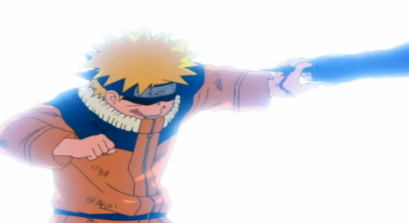 Naruto Block on Kabuto's attack!